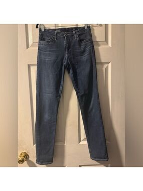 AG Dark Blue Skinny Jeans with Faded Appearance